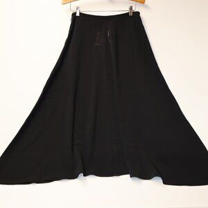 Madewell Asymmetric Drapey Midi Skirt True Black Size 2 Full skirt